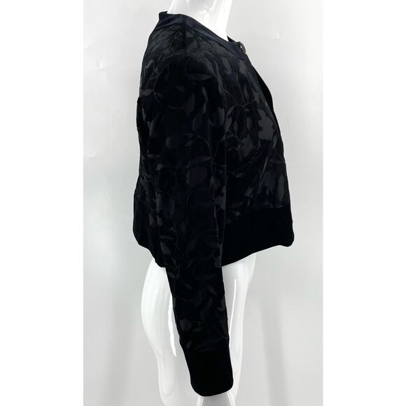 Nygard Collection Womens Bolero Jacket Sz 8 Petite Black Velour Burnout Evening - Picture 3 of 5